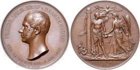 Deutsche Medaillen. 
Brandenburg-Preußen. 
Friedrich Wilhelm IV. 1840-1861. Bronzemed. 1850, v. Karl Fischer (Rs. nach Peter v. Cornelius), auf den ...