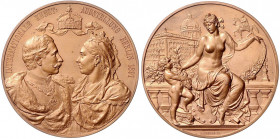 Deutsche Medaillen. 
Brandenburg-Preußen. 
Wilhelm II. 1888-1918. Bronzemed. 1891, v. Otto Schultz (Zeichnung v. Geyer/Herter), auf die Internationa...