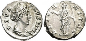 Römische Münzen. 
Kaiserzeit. 
Faustina Maior (Gattin des Antoninus Pius, † 141). Zwei Denare, postum, 3,51 u. 3,15 g, Bü. re./stehende Aeternitas. ...