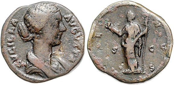 Römische Münzen. 
Kaiserzeit. 
Lucilla (Gattin des Lucius Verus). As, 15,48 g,...