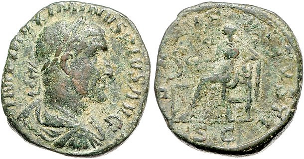 Römische Münzen. 
Kaiserzeit. 
Maximinus I. Thrax 235-238. Sesterz, 18,64 g, R...