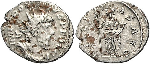 Römische Münzen. 
Kaiserzeit. 
Postumus 260-269. Antoninian, Gallien, irregulä...