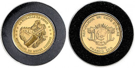 Elfenbeinküste. 
1500 Francs 2007, GOLD (1,0 g 917 fein), Die Chinesische Mauer. Schön&nbsp;37. Auflage max. 7500 Ex.. 

PP