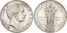 Bayern. 
Maximilian II. 1848-1864. Doppelgulden 1855, Mariensäule. Jaeger&nbsp;84, AKS&nbsp;168, Kahnt&nbsp;118. . 

min. berieben, ss-f. vz
