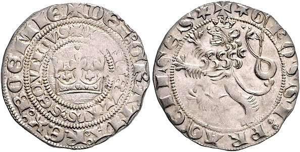 Böhmen. 
Wenzeslaus II. 1278-1305. Prager Groschen o.J., 3,82 g, Krone/böhmisch...