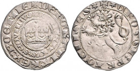 Böhmen. 
Wenzeslaus II. 1278-1305. Prager Groschen o.J., 3,82 g, Krone/böhmischer Löwe n. li. Doneb.&nbsp;807. . 

ss-vz