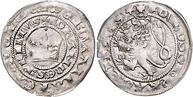 Böhmen. 
Johann von Luxemburg 1310-1346. Prager Groschen o.J., Prag, 3,74 g, Kr...