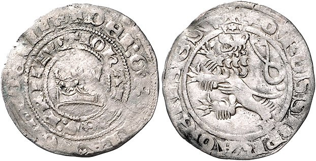 Böhmen. 
Johann von Luxemburg 1310-1346. Prager Groschen o.J., Prag, 3,55 g, Kr...