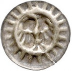 Brandenburg/-Preußen. 
Hohenzollernsche Kurfürsten ab 1415. Adlerhohlpfennig mit Strahlenrand, 0,25 g. Bahrf.&nbsp;II/&nbsp;7i. . 

winzigster Schr...