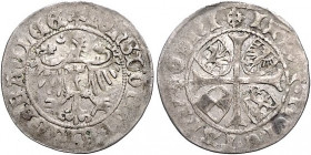 Brandenburg/-Preußen. 
Johann Cicero 1486-1499. Groschen 1499 (?), die letzten zwei Ziffern der Jz. nicht eindeutig lesbar, Frankfurt/Oder, 2,33 g, w...