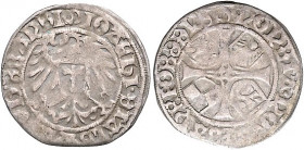 Brandenburg/-Preußen. 
Joachim I. und Albrecht 1499-1513. Groschen o.J., Frankfurt/Oder, 2,45 g. Bahrf.&nbsp;II/&nbsp;132. . 

ss