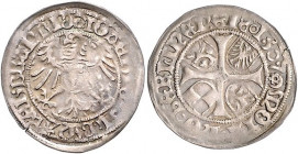 Brandenburg/-Preußen. 
Joachim I. und Albrecht 1499-1513. Groschen 1507, Berlin, 2,27 g. Bahrf.&nbsp;II/&nbsp;181. . 

ss