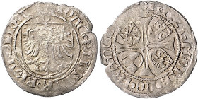 Brandenburg/-Preußen. 
Joachim I. 1499-1535. Groschen 1525, Frankfurt/Oder, 2,26 g. Bahrf.&nbsp;II/&nbsp;162. . 

kleines ZE, Ps am Rand, ss