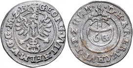 Brandenburg/-Preußen. 
Georg Wilhelm 1619-1640. Kipper-6 Gröscher o.J., Cöln, Adlerkopf u. Flügel durchbrechen den Innenkreis. Bahrf.&nbsp;II/&nbsp;6...