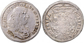 Brandenburg/-Preußen. 
Friedrich Wilhelm 1640-1688. 1/3 Taler 1672 IL (Berlin). v.&nbsp;Schrötter&nbsp;459ff. . 

kl. Ps, f.ss-ss