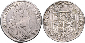 Brandenburg/-Preußen. 
Friedrich III. 1688-1701. 1/3 Taler 1692 LCS (Berlin), deutscher Harnisch, Arm mit drei Rosetten. v.&nbsp;Schrötter&nbsp;367b,...