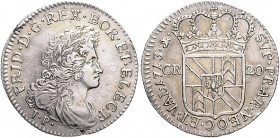 Brandenburg/-Preußen. 
Königreich ab 1701. Friedrich I. 1701-1713. 20 Kreuzer 1713 IP (Neuenburg) für das Fürstentum Neuenburg. Martin&nbsp;50a. . 
...