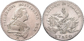 Brandenburg/-Preußen. 
Friedrich II. 1740-1786. 1/2 Taler 1750 A, mit "B" im Armabschnitt. Old.&nbsp;13b. . 

ss