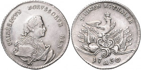 Brandenburg/-Preußen. 
Friedrich II. 1740-1786. 1/4 Taler 1750 A, Waffengruppe beidseits mit 7 Spitzen. Old.&nbsp;15c. \b. 

ss