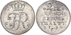 Brandenburg/-Preußen. 
Friedrich II. 1740-1786. 1/24 Taler 1754 C. Old.&nbsp;162, Kluge&nbsp;177.3/1365. . 

vz