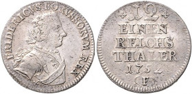 Brandenburg/-Preußen. 
Friedrich II. 1740-1786. 1/12 Taler 1752 F. Old.&nbsp;65. \b. 

winzige Sf, ss-f. vz