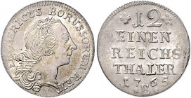 Brandenburg/-Preußen. 
Friedrich II. 1740-1786. 1/12 Taler 1765 B. Old.&nbsp;95. \b. 

f. vz