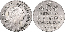 Brandenburg/-Preußen. 
Friedrich II. 1740-1786. 1/6 Taler 1776 E. Old.&nbsp;117. \b. 

f. vz