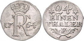 Brandenburg/-Preußen. 
Friedrich II. 1740-1786. 1/24 Taler 1764 F. Old.&nbsp;171, v.&nbsp;Schr.&nbsp;740. . 

ss