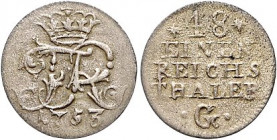 Brandenburg/-Preußen. 
Friedrich II. 1740-1786. 1/48 Taler 1753 G, breites Monogramm. Old.&nbsp;178b, v.&nbsp;Schr.&nbsp;852/853. . 

f. ss