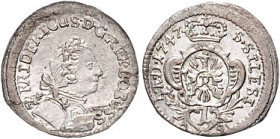Brandenburg/-Preußen. 
Friedrich II. 1740-1786. 1 Kreuzer 1747 W, für Schlesien. Old.&nbsp;308&nbsp;b. R.. 

winzige Sf, vz
