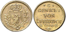 Brandenburg/-Preußen. 
Friedrich II. 1740-1786. Passiergewicht von 1 Friedrichs d'or 1750, Messing, 6,64 g, Riffelrand. Old.&nbsp;487, Kluge&nbsp;2.2...