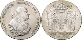 Brandenburg/-Preußen. 
Friedrich Wilhelm II. 1786-1797. Taler 1796 A. Old.&nbsp;3, J.&nbsp;25, v.&nbsp;Schrötter&nbsp;40. . 

leicht justiert, f. v...