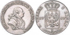 Brandenburg/-Preußen. 
Friedrich Wilhelm II. 1786-1797. 1/3 Taler 1787 A. Old.&nbsp;4, J.&nbsp;22, v.&nbsp;Schrötter&nbsp;54. . 

ss-f. vz