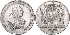 Brandenburg/-Preußen. 
Friedrich Wilhelm II. 1786-1797. Schwabacher Gulden 1792 S, für Ansbach-Bayreuth. Old.&nbsp;36a, J.&nbsp;208a. . 

winzige S...