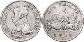 Brandenburg/-Preußen. 
Friedrich Wilhelm III. 1797-1840. Taler 1816 A ("Kammerherrentaler"). Old.&nbsp;105b, J.&nbsp;35, Kahnt&nbsp;364. R.. 

winz...