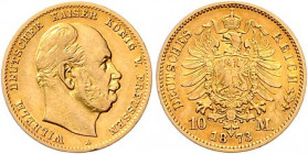 Preussen. 
Wilhelm I. 1871-1888. 10 Mark 1873 A. Jaeger&nbsp;242. . 

winziger Rf., ss
