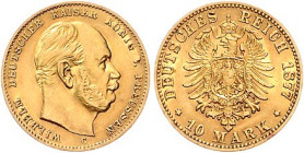Preussen. 
Wilhelm I. 1871-1888. 10 Mark 1877 C. Jaeger&nbsp;245. . 

ss-f. vz