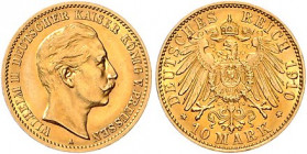 Preussen. 
Wilhelm II. 1888-1918. 10 Mark 1910 A. Jaeger&nbsp;251. . 

ss/vz