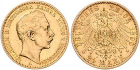 Preussen. 
Wilhelm II. 1888-1918. 20 Mark 1890 A. Jaeger&nbsp;252. . 

ss/f. vz