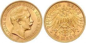 Preussen. 
Wilhelm II. 1888-1918. 20 Mark 1910 J. Jaeger&nbsp;252. . 

ss/vz