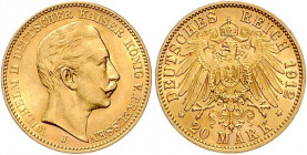 Preussen. 
Wilhelm II. 1888-1918. 20 Mark 1912 J. Jaeger&nbsp;252. . 

winz. Rdu, fast vorzüglich