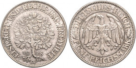 5 RM 1928 A, Kursmünze Eichbaum. Jaeger&nbsp;331. . 

ss-f. vz