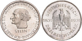 3 RM 1931, Stein. Jaeger&nbsp;348. . 

winzige Kratzer, vz-stfr