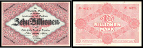 Länderbanknoten. 
Sächsische Bank. 10 Billionen Mark v. 15.11.1923. Ro.&nbsp;SAX&nbsp;25. . 

gebr