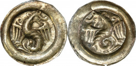 COLLECTION Medieval coins
POLSKA / POLAND / POLEN / SCHLESIEN / GERMANY

Leszek Biały. Brakteat - SMOK - BEAUTIFUL 

Aw.: Smok skrzydlaty - przep...