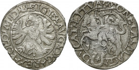 Sigismund II August
POLSKA/ POLAND/ POLEN/ LITHUANIA/ LITAUEN

Zygmunt II August. Half Grosz (Groschen) 1566, Tykocin - RARITY R5 

Odmiana z DUŻ...