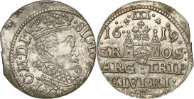 Sigismund III Vasa 
POLSKA/ POLAND/ POLEN/ LITHUANIA/ LITAUEN

Zygmunt III Waza. Trojak - 3 grosze (Groschen) 1619, Riga, małe BUST - RARITY R3 
...