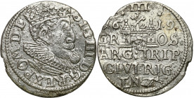 Sigismund III Vasa 
POLSKA/ POLAND/ POLEN/ LITHUANIA/ LITAUEN

Zygmunt III Waza. Trojak - 3 grosze (Groschen) 1619, Riga, większe BUST RARITY R3 
...