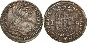 John II Casimir 
POLSKA/ POLAND/ POLEN/ LITHUANIA/ LITAUEN

Jan ll Kazimierz. Ort (18 groszy - groschen) 1650, Wschowa 

Aw.: Popiersie króla w p...