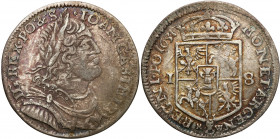 John II Casimir 
POLSKA/ POLAND/ POLEN/ LITHUANIA/ LITAUEN

Jan ll Kazimierz. Ort (18 groszy - groschen) 1651, M-W rozdzielone, Wschowa 

Aw.: Po...